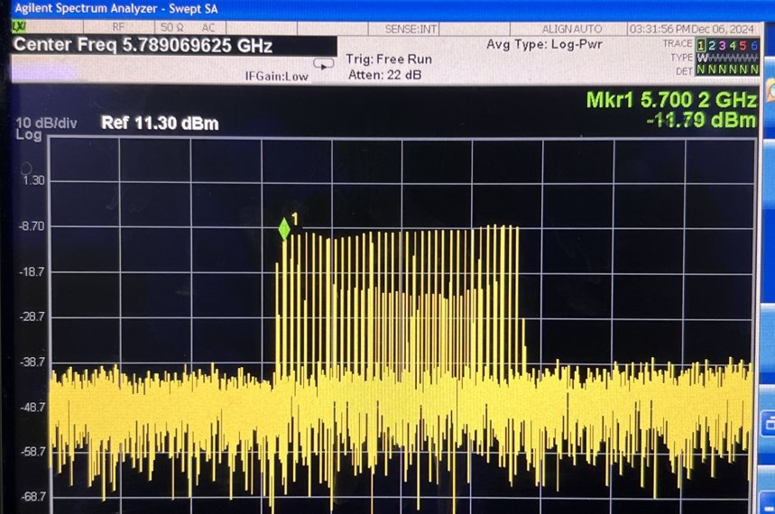 Anti - drone module interference test on Agilent Spectrum Analyzer
