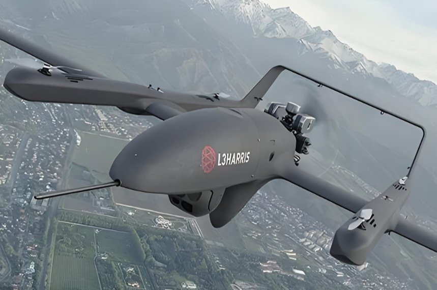 L3Harris military drone flying over mountains for defense aerospace
