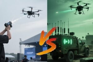 RF jamming vs GPS spoofing anti - drone countermeasures comparison