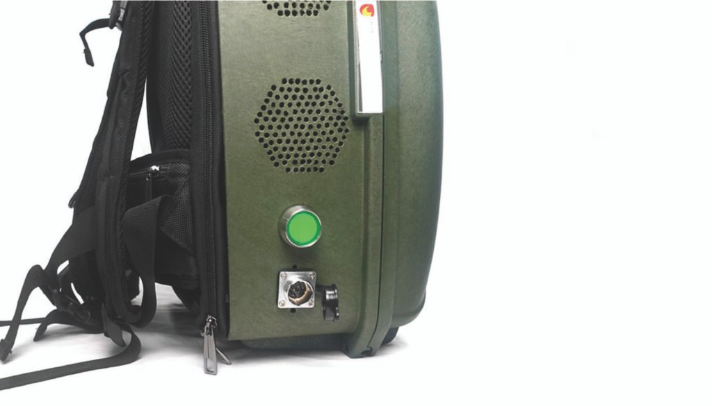 Close - up of Green Drone Backpack Jammer