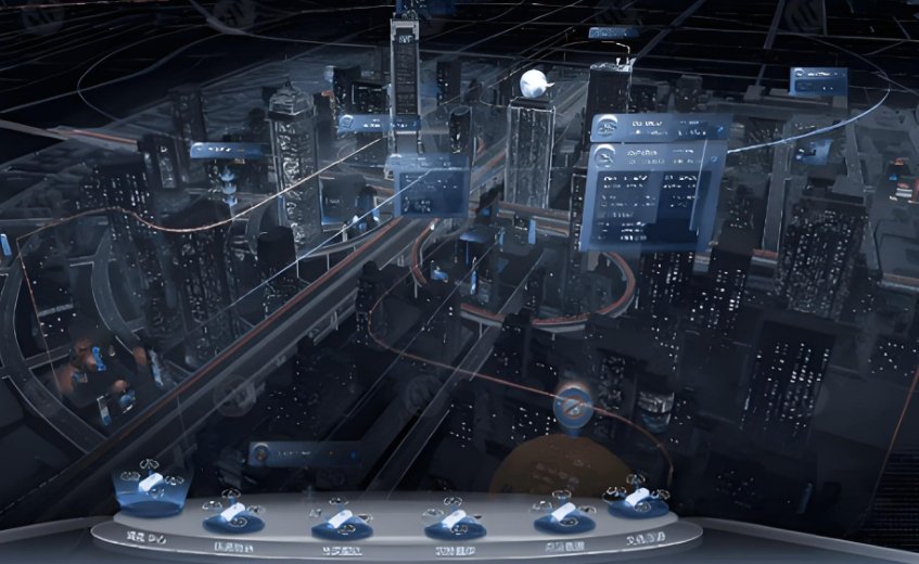 Interfaz futurista del backend de gestión de un sistema de detección de drones