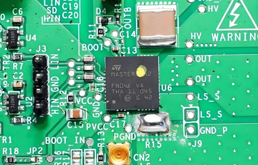 Placa de circuito impreso con chip GaN (MASTERGAN2) para aplicaciones electrónicas avanzadas